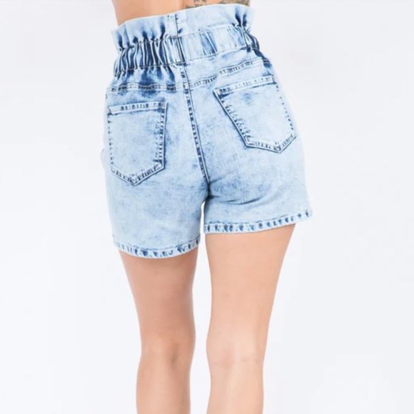 NWT - American Bazi - Paperbag Denim Shorts - Size Small - Picture 3 of 10
